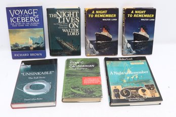 Titanic Disaster Book Lot Including First Editions Of Walter Lord Classics