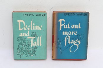Evelyn Waugh, Decline And Fall, Put Out More Flags, Little Brown Boston, Illustrated Fiction