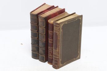 4 Leather Bound Poetry Books Including Robert Herrick