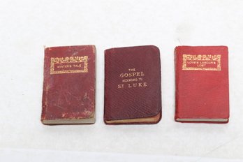3 Miniature Books Vintage Leather  Shakespeare & Bible Book