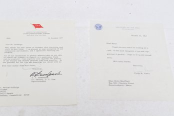 Autograph  1962 CYRUS VANCE Sect. Of The Army  Typed Letter Signed