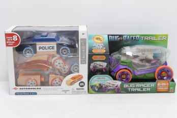 AUTOMOBLOX Ultimate Series Chaser Racer 2-in-1 & Bug Racer Trailer (2-in-1 Habitat & Trailer)