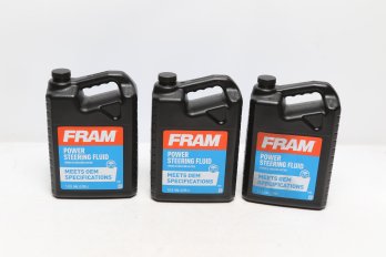 Lot Of 3  Fram Power Steering Fluid 1 Gallon Jugs