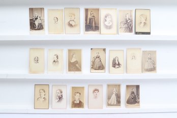 19th Century Cartes De Visite Portrait Photographs Women Studio Images Group Of Twenty