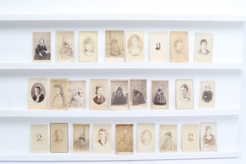 19th Century Cartes De Visite Portrait Photographs Women Studio Images Group Of Twenty Six
