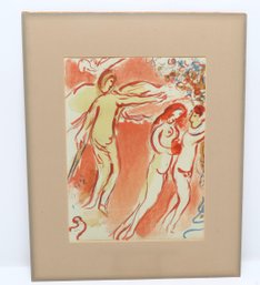 Marc Chagall Russian - French B.1887  ' Expulsion From Paradise ' Color Lithograph Pub'd Verve , Paris 1960
