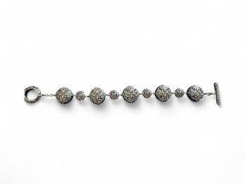 MARKED 925 IBB Thai Half-Round Cage Bracelet 8'