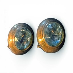 Sterling Silver 925 & Cut Glass Pierced Vintage Earrings