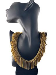 SIGNED NAPIER Gold-Tone Flexible Fringe Collar Necklace, C. 1970s-1980s