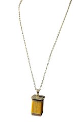 ARTISANAL Silver-Tone And Bone Pendant Necklace, C. 1970s