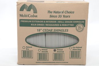 Box Of 7' X 18' Western Red Cedar Kiln Dried Primed Smooth Shingles Wood Siding