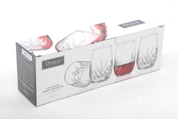 Dublin 4 Stemless 15 Oz Wine Glasses - New In Original Packaging