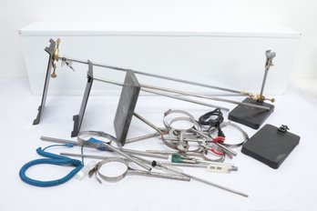 Lot Of Assorted Laboratory Rods, Clamps And Stands