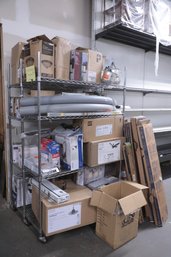 Double Sided Cart Full Of Returned Electrical Supplies Lights,Fans & More
