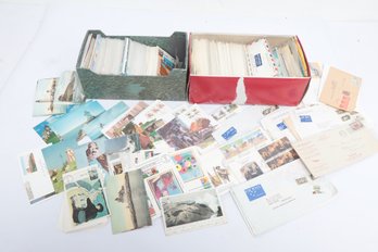 Mixed Lot Of Canceled Foreign Stamps & Post Cards