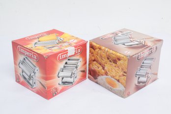 Pair Of Imperia Pasta Maker Machines - Heavy Duty Stainless Steel W/ Easy Lock - SP150