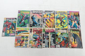 Grouping Of Mixed Comic Books: Spiderman, Detective Comics, Batman, Superman & More