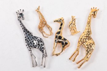 A Tall Order Of GIRAFFES! Vintage Brooch Pin Lot
