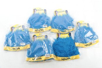 6 Ninja Streamer Headwear Blue Hair Wig Hat With Yellow Ninja Headband 2019 WCT