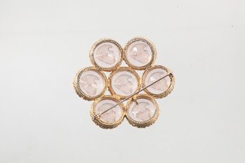 Modernist Statement  INTAGLIO ETCHED GLASS CAMEO BROOCH Pendant