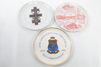 FREEMASONS Vintage Grand Lodge Commemorative Plates NJ RI TENN