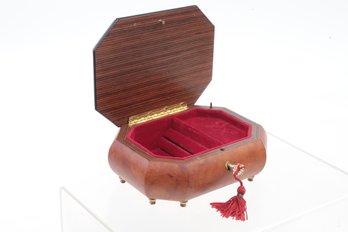MUSIC JEWELRY BOX Notturno Intarsio Inlaid Wood Sorrento Italy - Plays O SOLE MIO