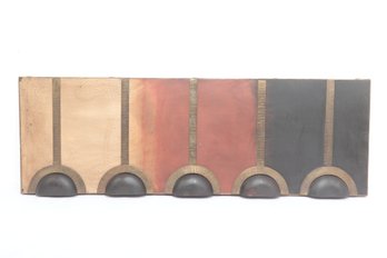 Abstract Wall Art W/ Brass Trim And Accents