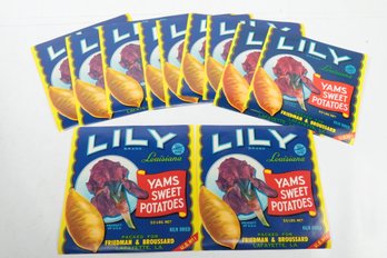 Ephemera Vintage Food Crate Labels Lot  LIKY LOUISIANA YAMS