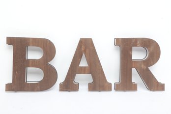 Wood And Metal Wall Hanging Bar Letters