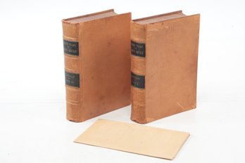 Leather Bindings 1886 Three Years Of Arctic Service, GREELY, Two Volumes, Map In Pocket.