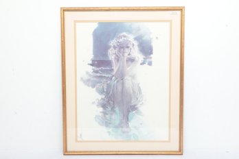 Framed Poster Print Murray Painting Of Girl By The Sea