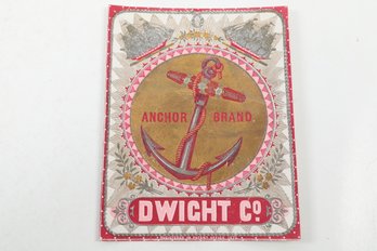 19th Century Ephemera Large Dwight Company Extra Heavy Embossed Paper Trade Label 1875