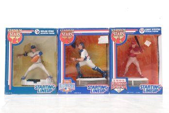 3 Vintage Starting Lineup Stadium Stars Figures: Lenny Dykstra, Veterans Stadium & Nolan Ryan