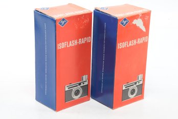 Lot Of 2 Vintage Agfa Isoflash Rapid Cameras In Original Packaging.