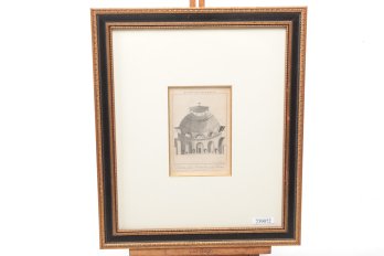 Framed Antique Lithograph: European Magazine Rotunda Bank Of England