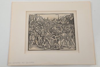 Incunable 1499  Woodcut Illustration Battle Scene Johann KOELHOFF