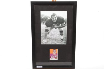 Vintage Framed/Preserved Vince Promuto Washinton Redskins Card & Signed Photo (No COA)