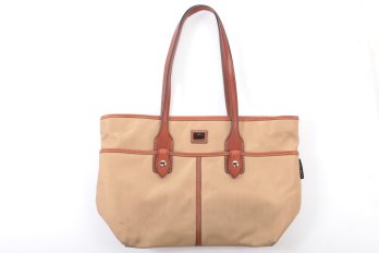 Dooney & Bourke Wayfarer Double Pocket Tote In Tan
