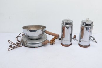 Vintage Manning Bowman Electric Table Skillet W/2 Vintage Electric Coffee Percolators