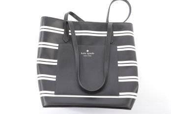 Kate Spade New York Black & White Striped Purse