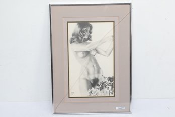 Artist Signed & Dated Print - Nude Portrait Of Woman