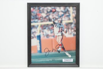 Joe Montana Sighed Framed Photo With C.O.A.
