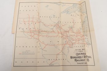 MAP WESTERN Railroad Americana Including  Rare 1862 Chicago Imprint