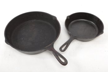 2pc Lot Cast Iron Pans