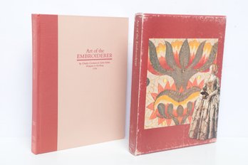Textile Arts: Art Of The Embroiderer By Saint-Aubin, 1770/1983 HC In Slipcase, Illustrated Scholarly  Book