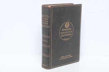 LEATHER  Webster's Collegiate Dictionary Third Edition, Merriam Series, HC 1927 Thin Paper De Luxe