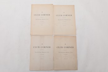 VOL 1, NO 1 Club Corner, Saturday Morning Club Of Hartford, 4 Issues Ephemera Women Twain