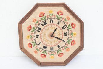 Vintage Embroidered Wall Clock