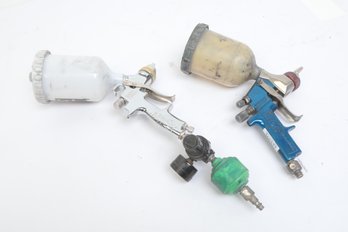 Sharpe SGF HVLP Blue Gravity Feed Spray Paint Gun And CENTRAL PNEUMATIC 20 Oz. HVLP Gravity-Feed Air Spray Gun