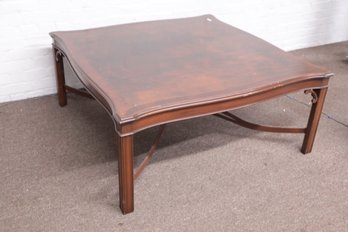 Nininger & Company Ltd. Large Mahogany Inlaid Square Coffee Table (42' X 42' X 18')